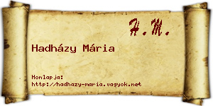 Hadházy Mária névjegykártya
