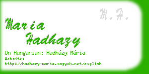 maria hadhazy business card